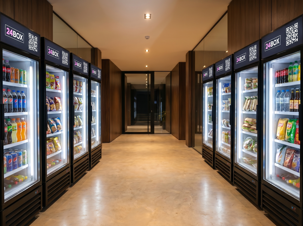Vista del flujo de compra 24BOX dentro del edificio
